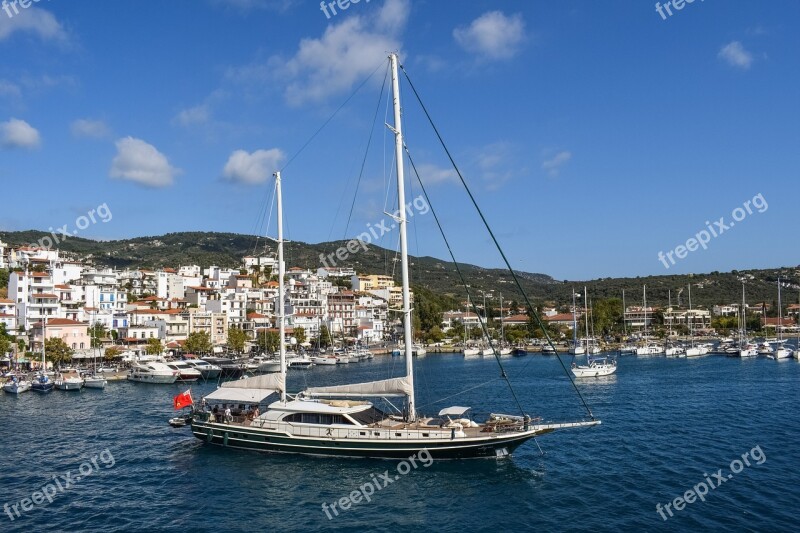 Greece Skiathos Chora Town Port