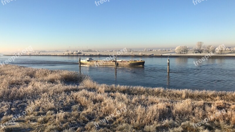 Winter River Ems Cold Wintry