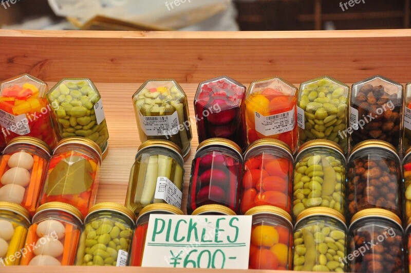 Farmers' Market Pickles Colourful Healthy Jar