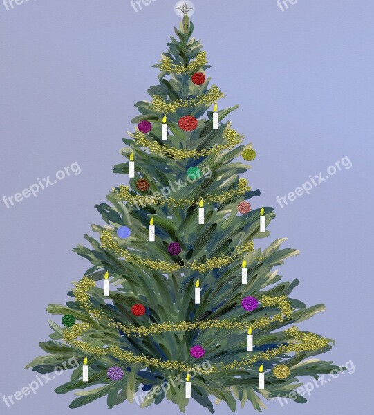 Christmas Christmas Decoration Fir Tree Festive Decorated