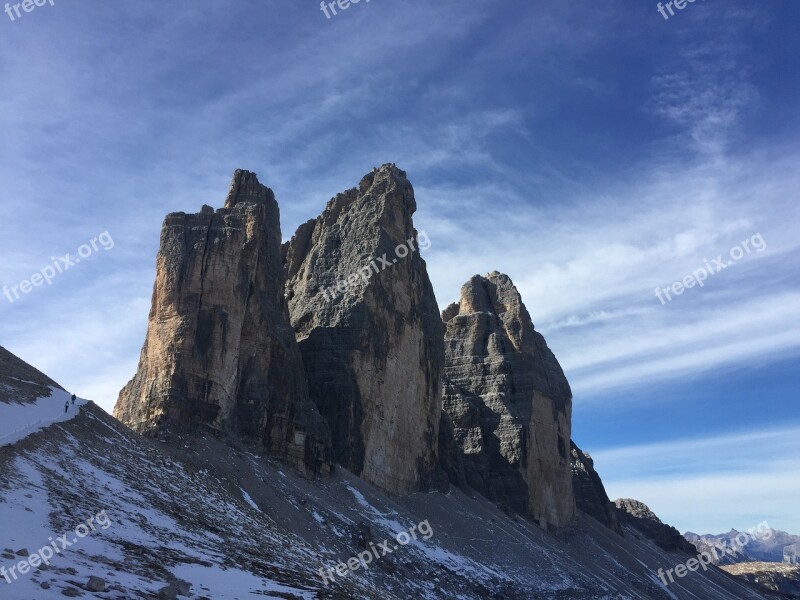 Mountain Three Peaks Of Lavaredo Landscape Karst Autumn