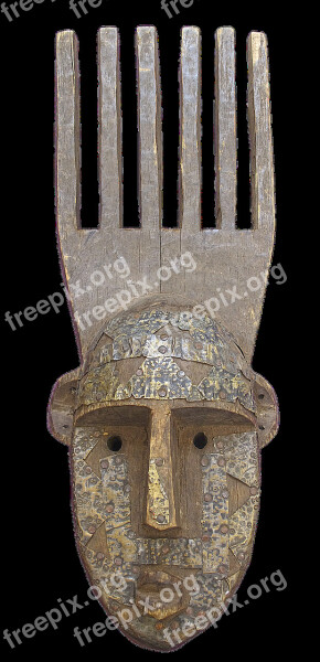 Wooden Mask Africa Carved Figure Art