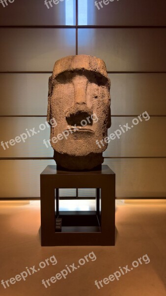 Easter Island Head Louvre Museum Sculpture