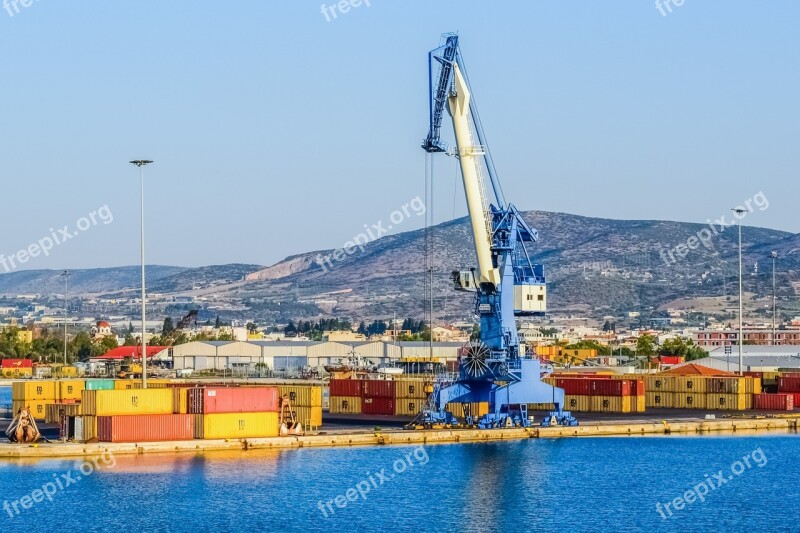 Crane Port Harbor Cargo Shipping