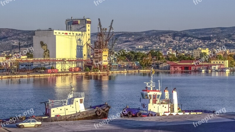 Port Harbor Terminal Cranes Shipping