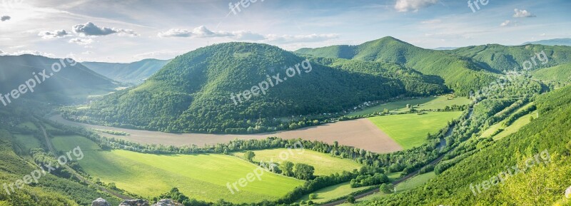 Slovakia Panorama Nature Summer Valley