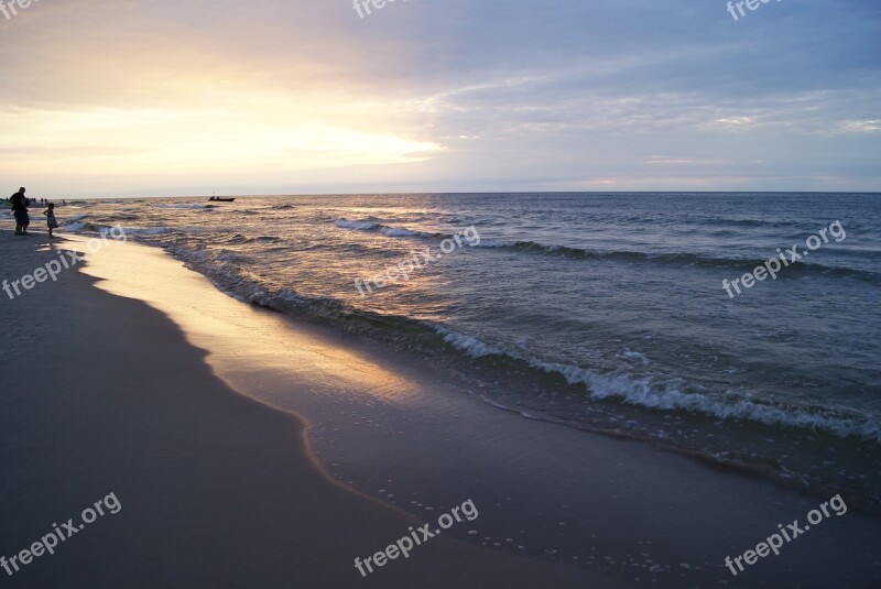 Sunset Sea The Baltic Sea Landscape Free Photos