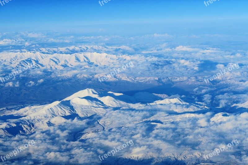 Anatolia Snowy Mountains Clouds Winter Free Photos