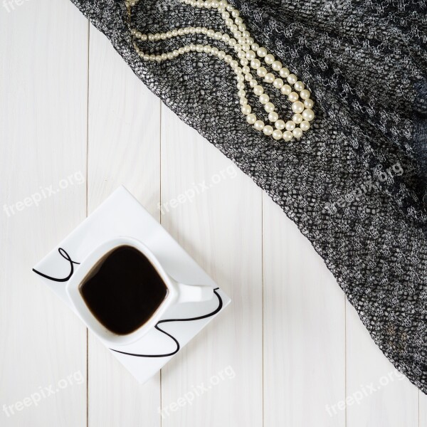 Composition Coffee Teacup Shawl Chaplet