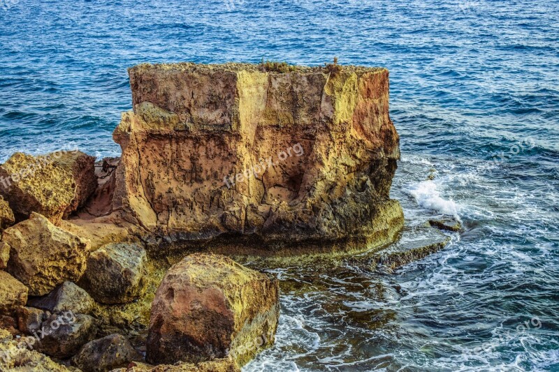 Rock Rocky Coast Sea Landscape Erosion