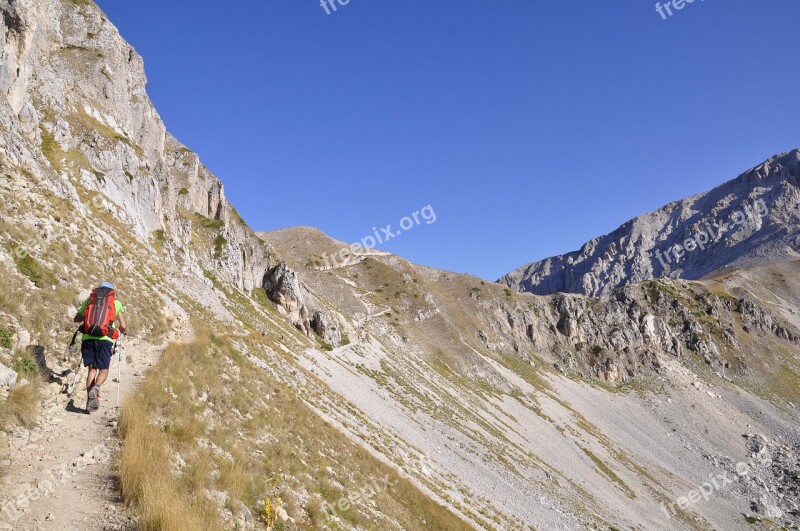 Trekking Gran Sasso Mountain Walk Hiking