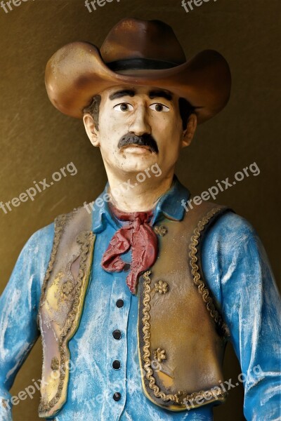 Cowboy Sculpture Art Wild West Reiter