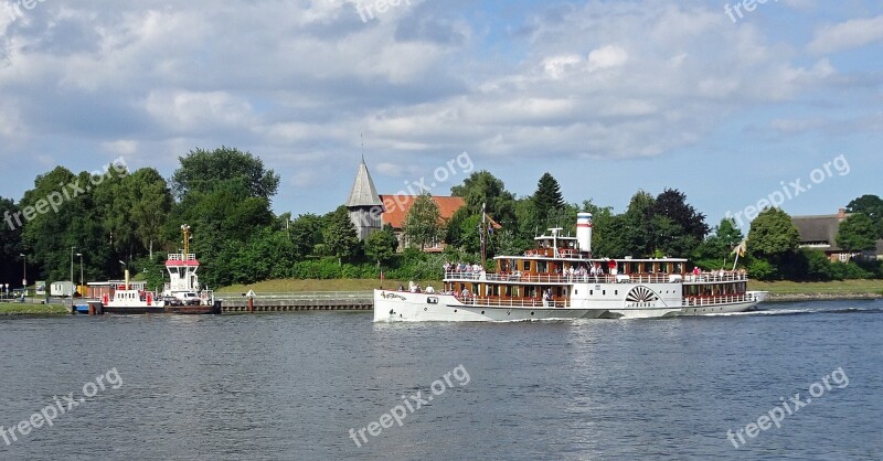 North America Sehestedt Channel Shipping Lane Paddle Steamer