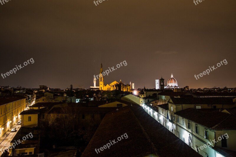 Florence City Outlook At Night Horizon