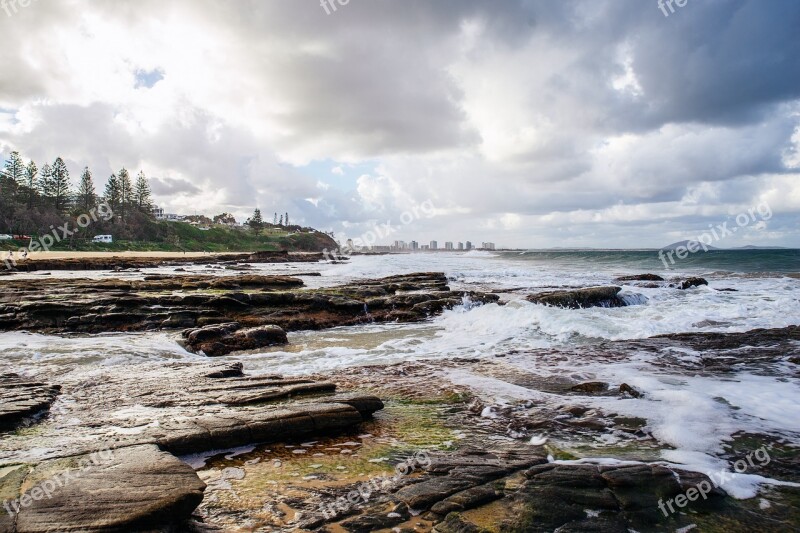 Beach Australia Sunshine Coast Landscape Free Photos