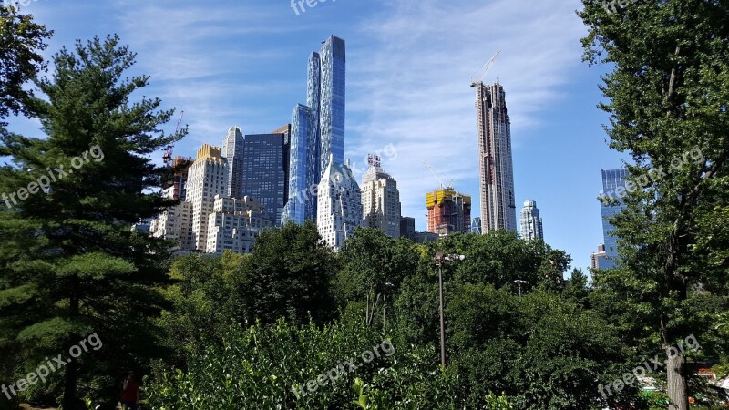 New York Usa Skyscraper Skyline Central Park