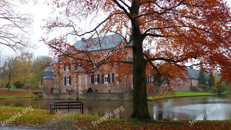 Castle Autumn Lock Fortress Pond