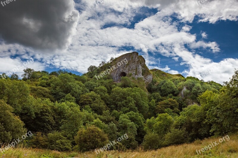 Thor's Cave Manifold Valley White Peak Landscape Staffordshire