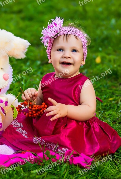 The Little Girl Joy Childhood Nicely Sunny Day