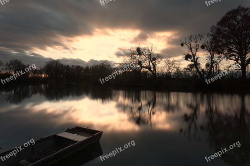 Water Surface Mirroring Reflection Boat Paddle Boat