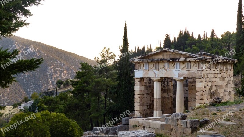 Delphi Greece Antique Oracle Temple