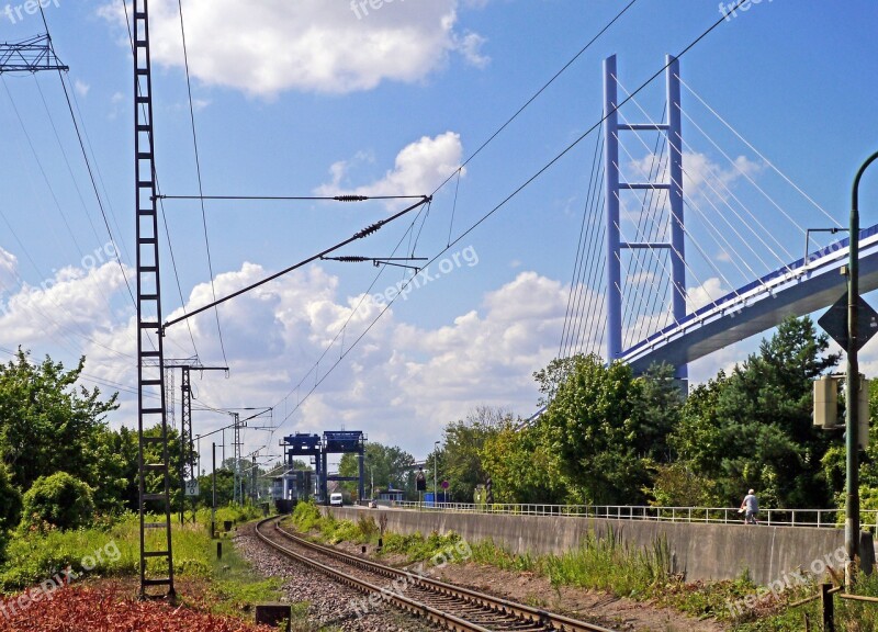 Strelasund Bridges Rügen Bridge Bascule Bridges Railway Old Country Road