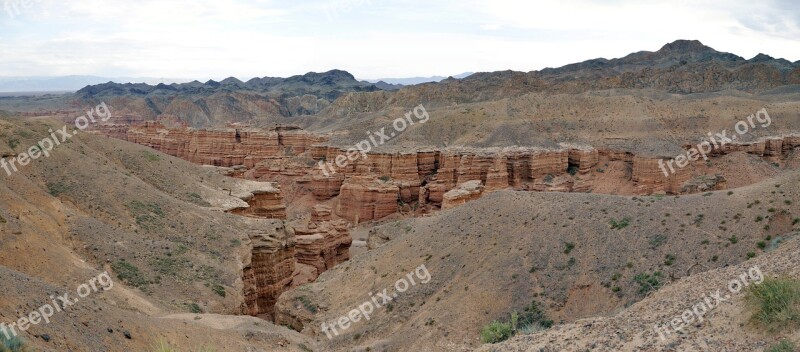 Kazakhstan Canyon Rocks Sand Country