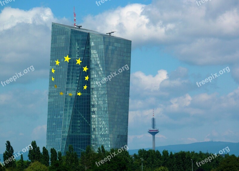 Ecb European Central Bank Skyscraper Glass Facade Building