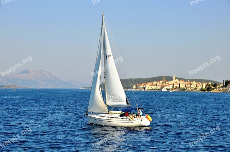 Boat Sea Croatia Korcula Navigation