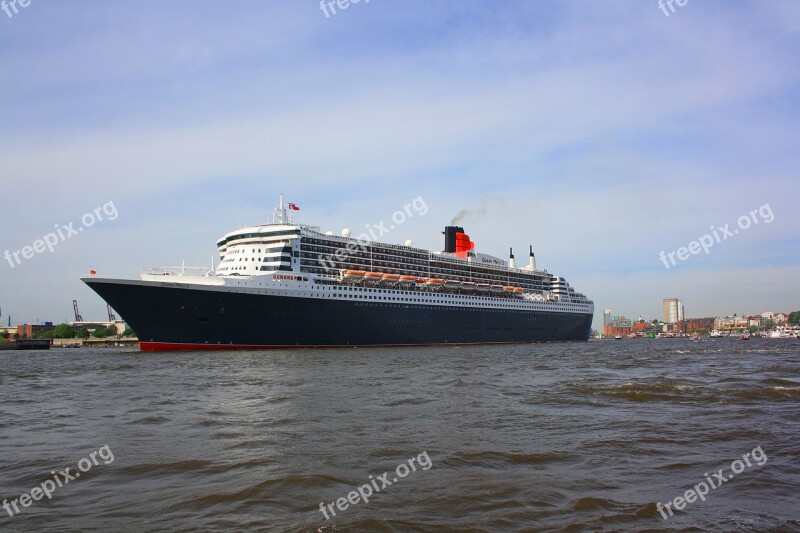 Ship Ozeanriese Cruise Ship Hamburg Large