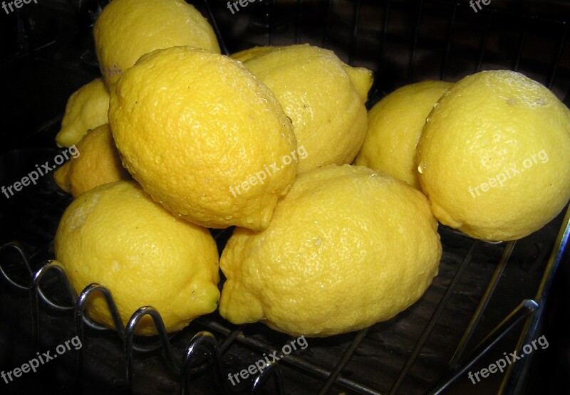 Lemons Citrus Fruit Water Drops Free Photos