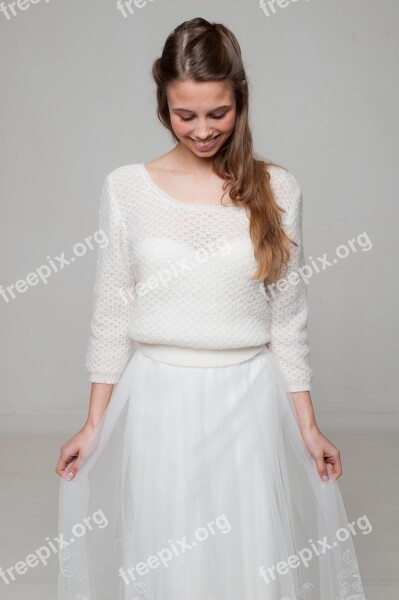 Bride Bride-to-be Sweater Knitting Sweater Bridal Fashion Romantic