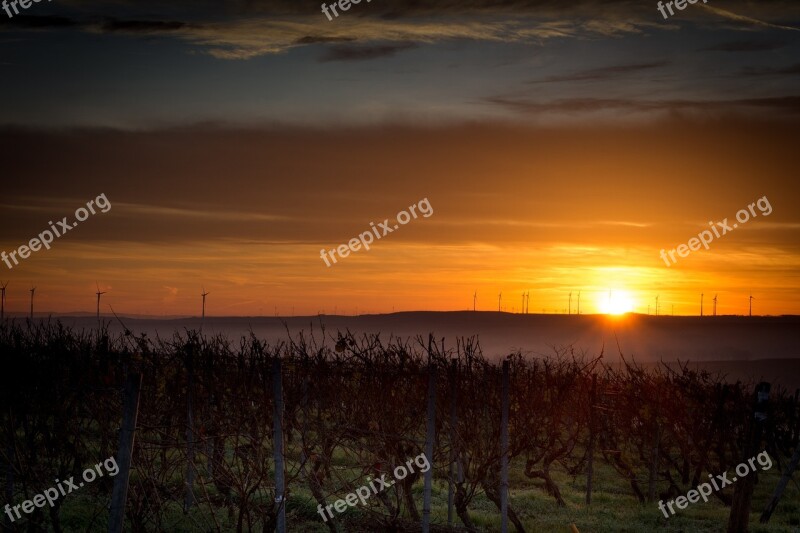 Rheinhessen Sunrise Wöllstein Germany Sky