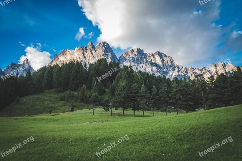 Mountains Dolomite Landscape Nature Italy