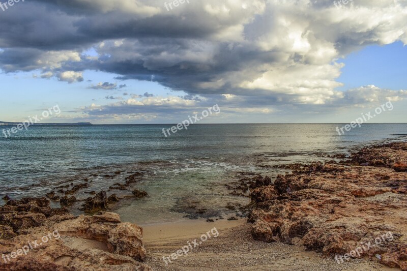 Beach Sea Sky Clouds Nature