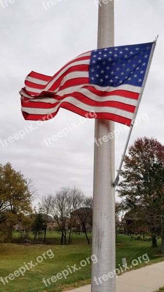 American Field Flag Patriotism Outdoors