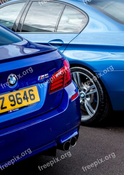 Bmw M5 F10 Blue Car Vehicle