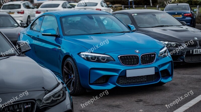 Bmw M2 Blue Car Vehicle Auto