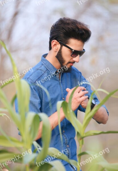 Stylish Boy Fashion Man's Fashion Blurry Background Glasses