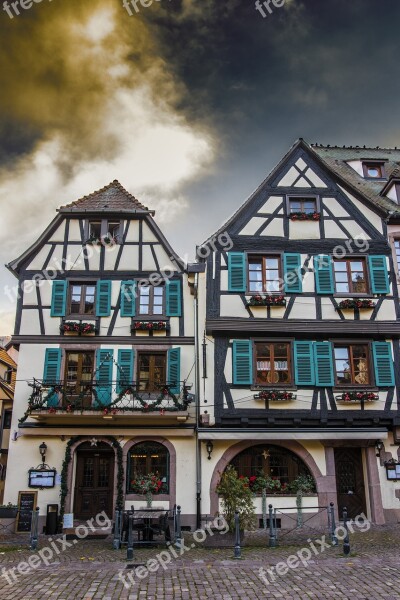 Fachwerkhäuser Alsace Kaysersberg Historic Center Truss