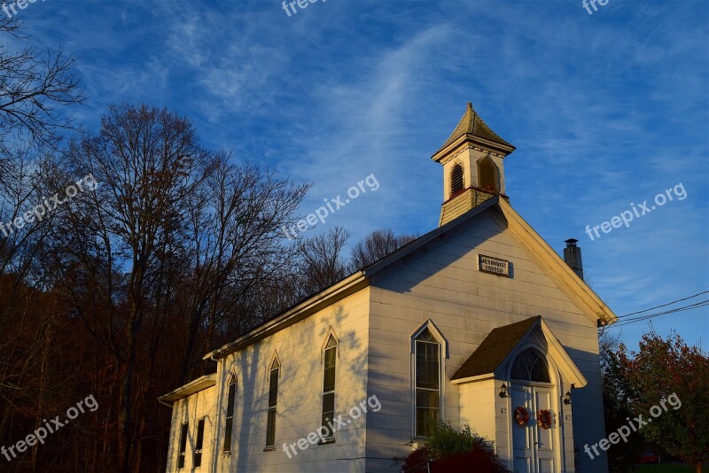 Church Morning Sunrise Sunlight Architecture