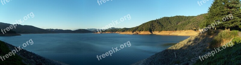 Shasta Lake Lake Blue Nature Panorama