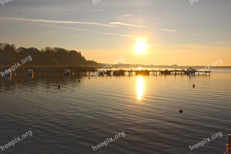 Rügen Sunset Altefähr Strelasund Jetty