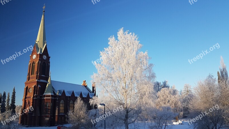 Mikkeli Finnish Cathedral Winter Frost