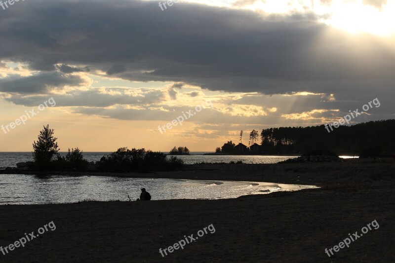 Sunset Sea Clouds Nature Water