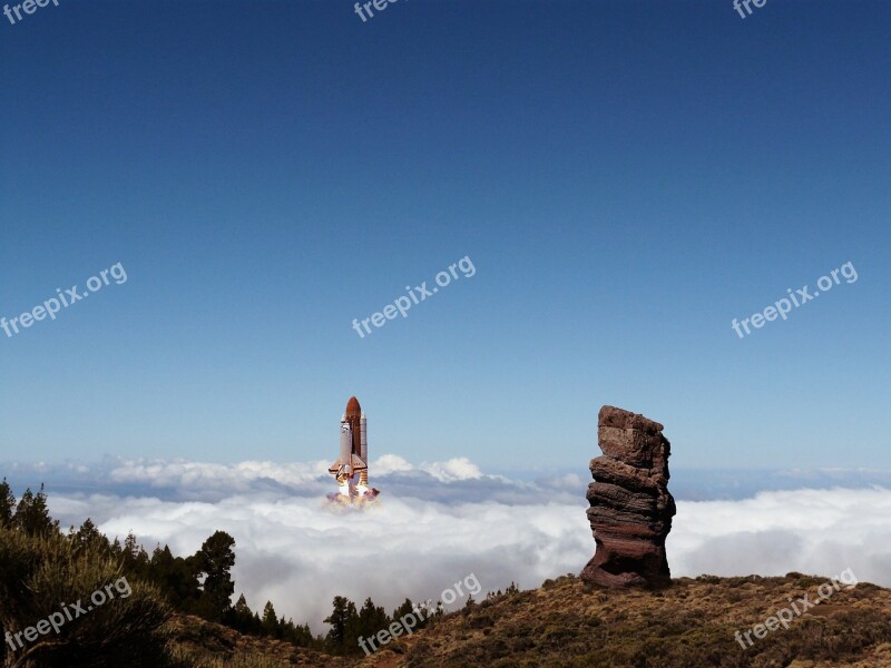 Rocket Landscape Clouds Free Photos