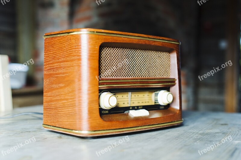 Radio Vintage Ancient Rustico Wood