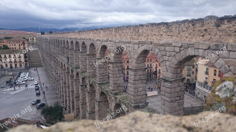 Segovia Bridge Aqueduct Monument Architecture