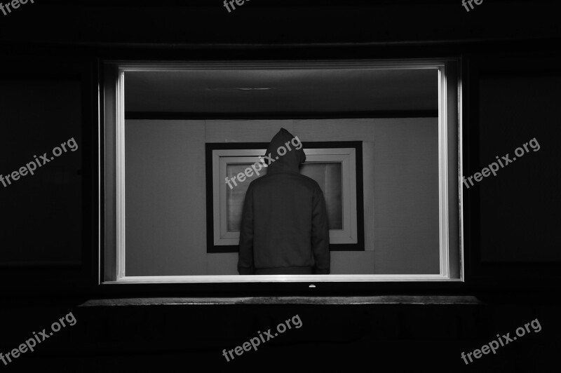 Pooping A Black And White Photo Window Even More Night