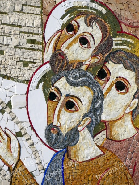 Heavy Basilica Mosaic Facade Faces